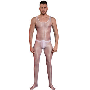 <strong>Men's</strong> Sexy Low-Rise <strong>Crotchless</strong> Bodystocking Spandex/Nylon Lingerie Breathable Body Stockings Trample Feet - Product Image 5