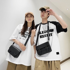 Nouveauté Sac messager en cuir PU imperméable avec logo personnalisé Sac bandoulière noir pour homme pour l'extérieur - Product Image 5