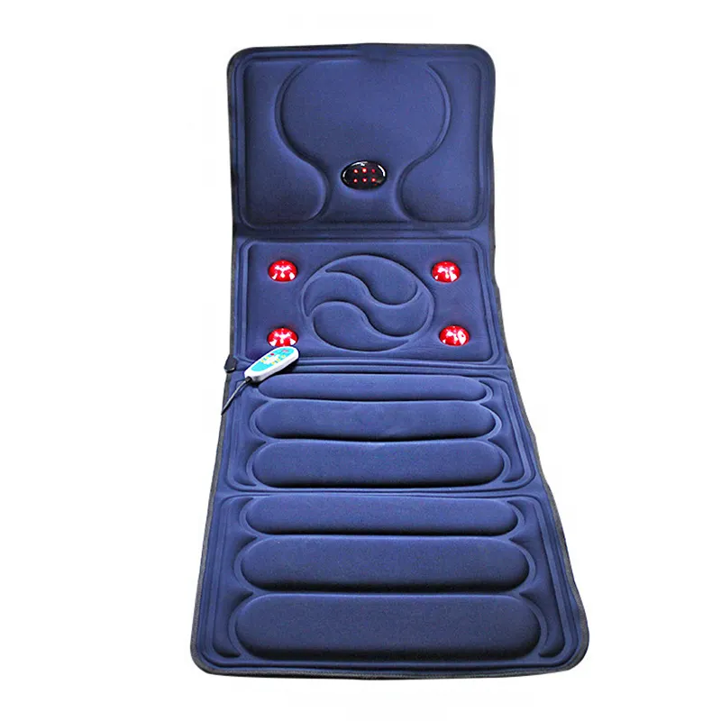 Coussin de massage multifonctionnel à infrarouge lointain et fonction de chauffage avec matelas de massage complet du dos pour siège de voiture ou à la maison