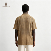 Chemise imprimée pour homme à œillets ventilés, 100% coton, couleur beige, style cubain, pour l'été, la plage et les vacances