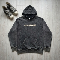 Veste streetwear à capuche oversize pour homme, 100% coton molletonné, écologique, avec effet vintage délavé pour l'hiver