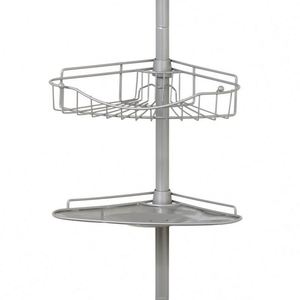 Modern <b>Corner</b> Hotel Use Simple Installation Bath Metal Mesh Shower Rack Height Adjustable Four Tier Powder Coated Caddy Shelf - Product Image 4