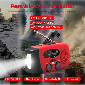 Ricaricabile in plastica rossa portatile ricevitore <span class=keywords><strong>Radio</strong></span> <span class=keywords><strong>FM</strong></span> ricarica solare a manovella torcia elettrica meteo <span class=keywords><strong>Radio</strong></span> di emergenza - Product Image 6