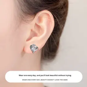 Ensemble de boucles d'oreilles en argent sterling de luxe pratiques et haut de gamme pour une semaine, coffret cadeau promotionnel pour l'anniversaire d'une fille, la Saint-Valentin, Noël - Product Image 3