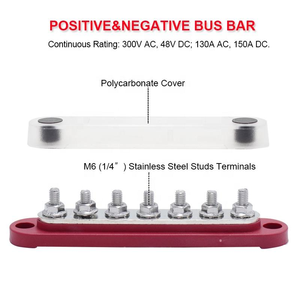 Barres omnibus 300 ampères Bloc de distribution d'alimentation <span class=keywords><strong>12V</strong></span> avec borne <span class=keywords><strong>électrique</strong></span> 7 X M6 Post pour bus de <span class=keywords><strong>bateau</strong></span> de voiture marine automobile - Product Image 3