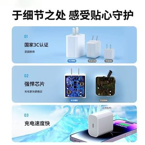Chargeur Apple 20W PD Type-C Adaptateur de charge rapide Blanc - Product Image 3