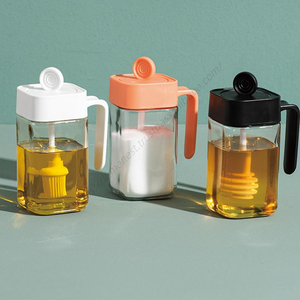 Bouteilles d'assaisonnement en verre CXT079 en gros avec couvercle cuillère, flacons scellés pour sel, miel et huile, pour cuisine - Product Image 1