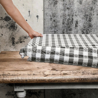 Nappe jetable pliante en plastique tissé imprimé géométrique, imperméable et anti-taches, avec envers en flanelle, pour la maison et Noël
