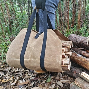 Firewood <b>Log</b> Carrier for <b>Fireplace</b> Personalized Large Heavy Duty Waterproof Canvas Firewood Tote Bag - Product Image 4