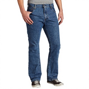 2026 Casual Trendy Loose Unique Pearl Design Pocket Daily Street Y2K Punk Style <b>Boot</b> Cut Denim Pants Cotton Men's Sports - Product Image 2