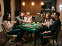 Table de Blackjack Automatique Moderne Électrique pour Fêtes à Domicile et Divertissement Familial, Jeu de Mahjong 4 Joueurs, Hauteur Réglable