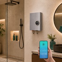 Chauffe-eau électrique mural sans réservoir 240V intelligent à chauffage instantané pour douche et salle de bain