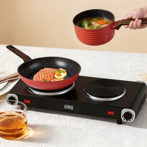 Winning Star 3-Piece Cookware <b>Set</b> Non-Stick Red With Lids For Cooking Stir Frying Steaming Stewing - Product Image 4