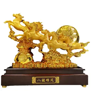 2023 Hars Handwerk Acht Paard Standbeeld Feng Shui Paard Sculptuur Kunst Paard Beeldje Huisdecoratie Mascotte Ornament