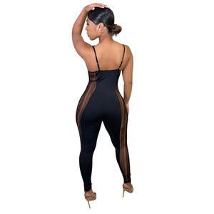 Kliou — combinaison moulante en dentelle pour femme, vêtement taille haute, bretelles Spaghetti, sans manches, style Patchwork, Sexy, combinaison de fête, été <span class=keywords><strong>2022</strong></span> - Product Image 5