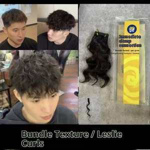 Leslie Morgan Remy cheveux chinois Body Wave sans couture à clipser pour homme - Product Image 4