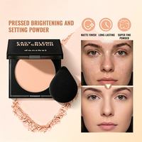 Polvo Fijador de Maquillaje Mate, Resistente al Agua y al Sudor, Control de Grasa, de Larga Duración, Iluminador, en Paleta