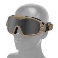 Lunettes tactiques anti-buée, lunettes de protection pour le ski, l'airsoft, le CS, transparentes, noires, 2 lentilles, lunettes anti-poussière pour le motocross avec micro-ventilateur