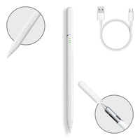 Stylet numérique actif en métal 023A pour iPad avec fonction magnétique, gomme intégrée et port USB-C dissimulé, compatible iPad Pro/Air/Mini