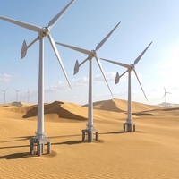 Générateurs éoliens horizontaux à aimants permanents à haut rendement, à entraînement direct, avec pales en fibre de verre, 3 pales, diamètre du rotor de 19 m, 100 kW