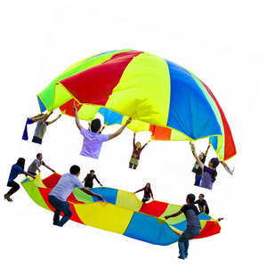 <span class=keywords><strong>Parachute</strong></span> arc-en-ciel personnalisé pour enfants avec 8 poignées pour <span class=keywords><strong>le</strong></span> <span class=keywords><strong>jeu</strong></span> d'activités Team Building - Product Image 5