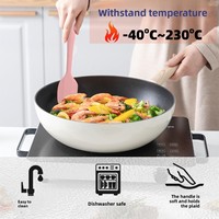 Spatule en silicone de qualité alimentaire, épaissie, résistante aux hautes températures, avec racloir intégré pour outils de pâtisserie