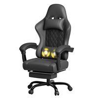Chaise de jeu professionnelle robuste et ergonomique avec dossier inclinable pivotant, matériau de haute qualité, coussin lombaire massant et support pour la nuque