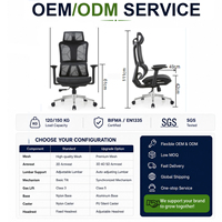 Chaise de bureau ergonomique en maille chromée avec appui-tête réglable, support lombaire, accoudoirs 3D, pivotante, pour la maison, la chambre et le bureau