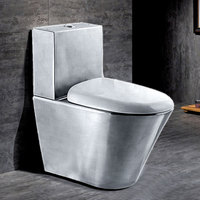 WC monobloc à poser au sol en acier inoxydable pour prison