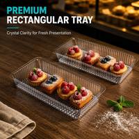Boîte alimentaire carrée jetable en plastique transparent pour pain et gâteaux, emballage à clapet avec bouton-pression, personnalisable en gros