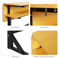 Bancs doubles en gros pour écoles avec tiroirs de rangement, plateau en MDF et structure en tube carré – Mobilier pour bibliothèques et universités