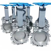 Vanne à opercule en acier inoxydable à joint métallique pour la manipulation de poudres abrasives, de cendres volantes d'usine, de boues minières et de résidus de production
