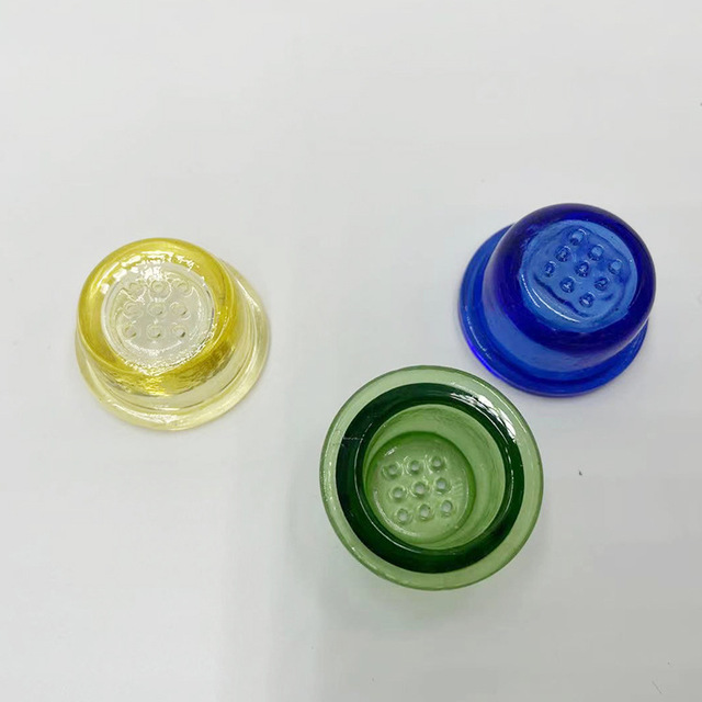 Wholesale Quality Reusable Borosilicate 9 Holes Manual Hookah for Filter Bowls Small 26mm Food Grade Glass Filter Cup Pipe