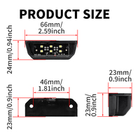 Feux latéraux de camion à 6 LED, feux arrière de remorque, SUV, camion, feux de plaque d'immatriculation, feu arrière de moto, DC 12-24V, noir