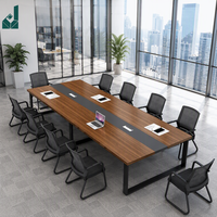 Table de réunion extensible moderne pour salle de conférence, 3 mètres, oblongue, en MDF, ensemble de 10 chaises, mobilier de bureau