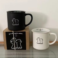 Vente en gros de tasses à thé avec impression de logo personnalisé de 12 oz tasse à café en céramique tasse en céramique imitation émail tasse en céramique de dessin animé