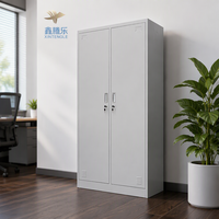 Armoire à vêtements en acier détachable 2 compartiments vestiaire démontable pour la maison chambre furnitureLocker