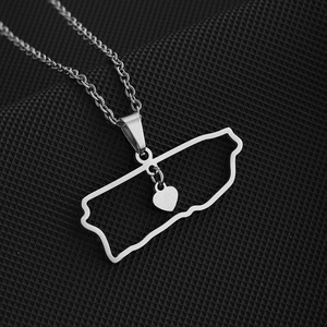 Collar <span class=keywords><strong>de</strong></span> acero inoxidable chapado en <span class=keywords><strong>oro</strong></span> <span class=keywords><strong>de</strong></span> 18K, sin deslustre, con forma <span class=keywords><strong>de</strong></span> mapa <span class=keywords><strong>de</strong></span> <span class=keywords><strong>Puerto</strong></span> <span class=keywords><strong>Rico</strong></span>, joyería - Product Image 4