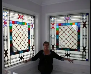 Techo suspendido tintado para decoración de Iglesia, cúpula artística europea, murales colgantes de pared, bloque de vidrio sólido de colores