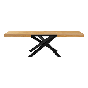 <span class=keywords><strong>Tavolo</strong></span> Estensibile in <span class=keywords><strong>Legno</strong></span> con Gambe Incrociate in <span class=keywords><strong>Metallo</strong></span> Nero per 6 Persone, <span class=keywords><strong>Tavolo</strong></span> da Pranzo Espandibile per Cucina, Arredamento Italiano - Product Image 3