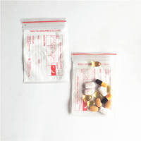 Sac Ziplock réutilisable en plastique transparent avec étiquette d'écriture Pochette à pilules refermable avec fermeture à glissière pour liquides
