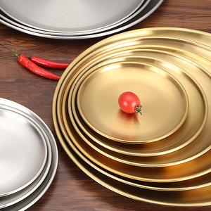 Doradas Dienblad Set de plateaux de service en métal doré en acier inoxydable Plateaux De Plateau Dore Assiette Bandejas Plateau de service - Product Image 3