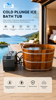 Baignoire de trempage à froid en bois de luxe pour l'extérieur avec unité de refroidissement pour spa, hôtel et centre de bien-être