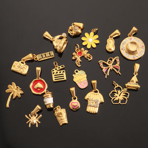 Liontin Perhiasan Mode Olivia Designer Custom DIY dari Baja Anti Karat, Liontin Emas untuk Pembuatan Gelang dan Kalung - Product Image 5