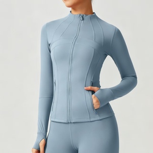 Chaqueta de Yoga Lulu para <span class=keywords><strong>Mujer</strong></span>, Elástica en Cuatro Direcciones, Cuello Ajustado, Cierre de Cremallera, Ecológica, de Secado Rápido, Lujosa, para Fitness, Agradable al Tacto, <span class=keywords><strong>Deportiva</strong></span> - Product Image 3