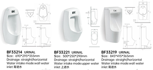 Urinario de cerámica moderno para hombre BF32208, respetuoso con el medio ambiente, fácil de limpiar, dispositivo de micción fiable para hoteles, superventas - Product Image 4