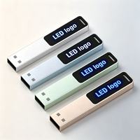 Memoria USB Metálica con Logotipo Iluminado LED Personalizado 2.0/3.0, Pendrive con Luz de Marca Personalizada, Regalo Promocional Empresarial