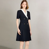 Original noir Double bouton luxe blanc revers robe costume pour les femmes vêtements de cérémonie classique bureau en gros usine conception ample