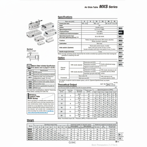 SMC Pneumatics Air Slide <b>Table</b> MXS25-50 - Product Image 1