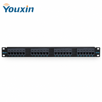 Panel Patch Cat5e 24 Port Custom Label 1U dengan Housing UL94V0 dan Bar Manajemen Kabel untuk Proyek Infrastruktur IT